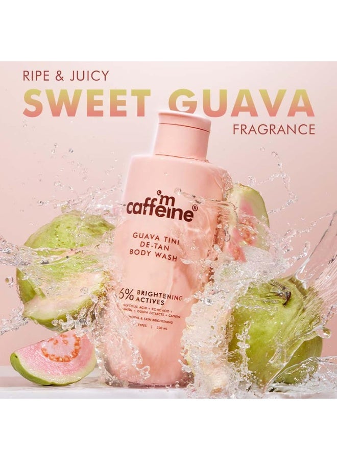 mCaffeine Guava Tini Body Wash & Sweet Escape Body Lotion | 1% Glycolic Acid, 5% Kojic Acid, Niacinamide| Deep Moisturization, Reduces Dark Spots | Fruity & Floral Scent - 300ml x 2 - Image 2